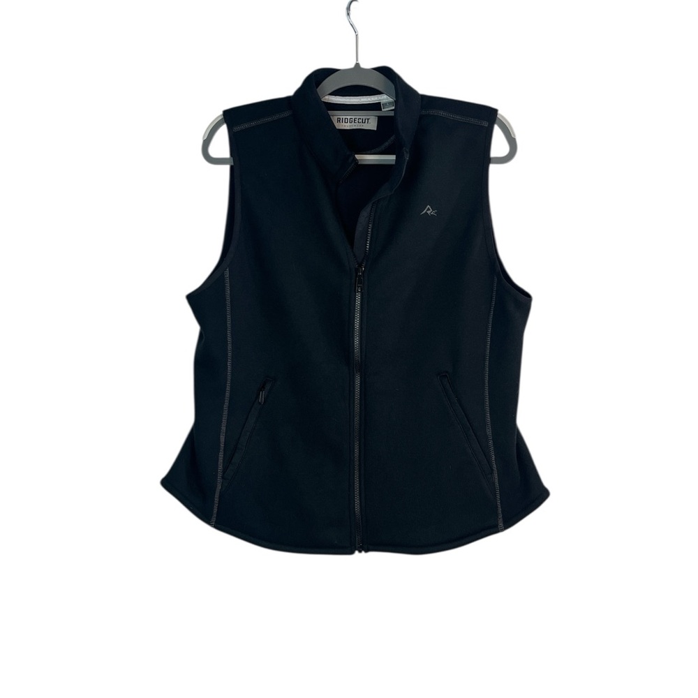 Ridgecut Men’s Fleece Vest Black Full Zip Workwear Outdoor Size L - Picture 2 of 6